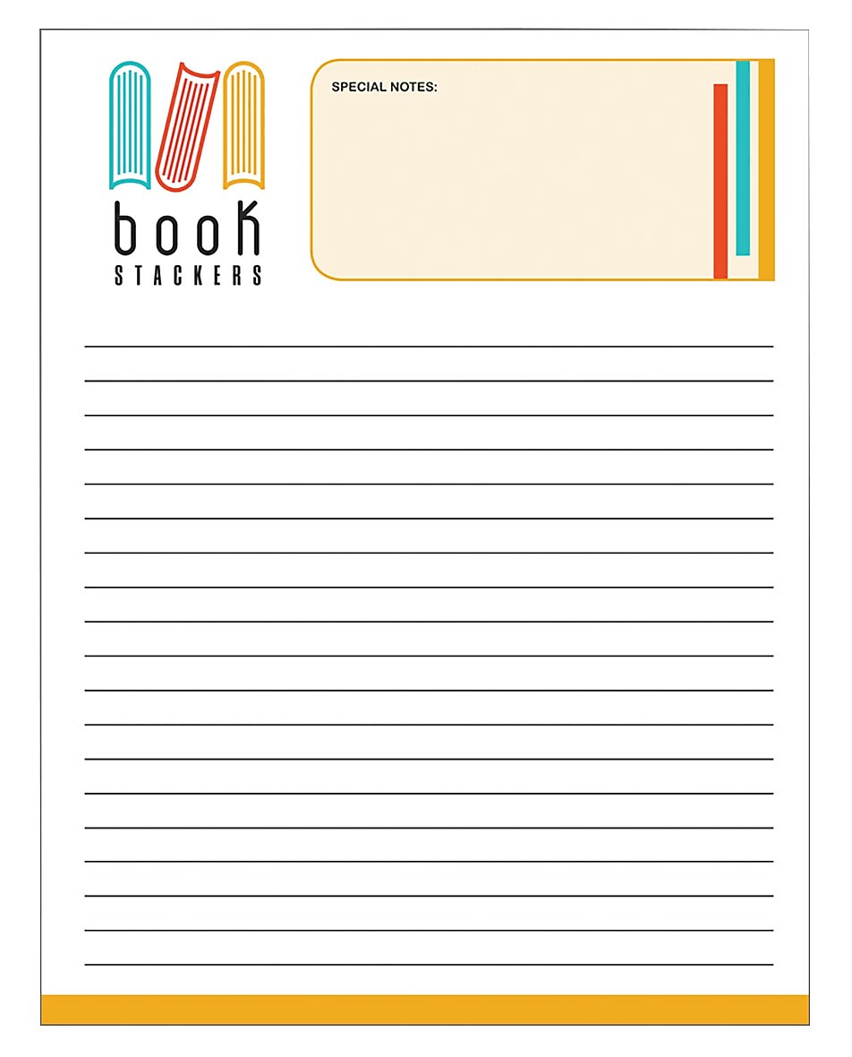 Large Memo Pads, 8-1/2" x 5-1/2", 50 sheets per pad, White Wove #70 Text, Qty: 10