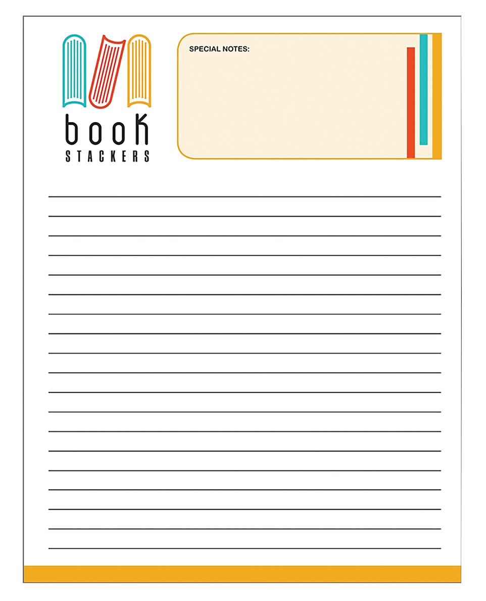 Large Memo Pads, 8-1/2" x 5-1/2", 50 sheets per pad, White Wove #70 Text, Qty: 20