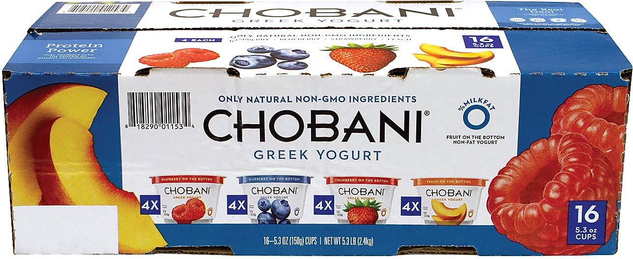 Chobani Greek Yogurt Variety Pack, 5.3 oz., 16/Pack (01153)