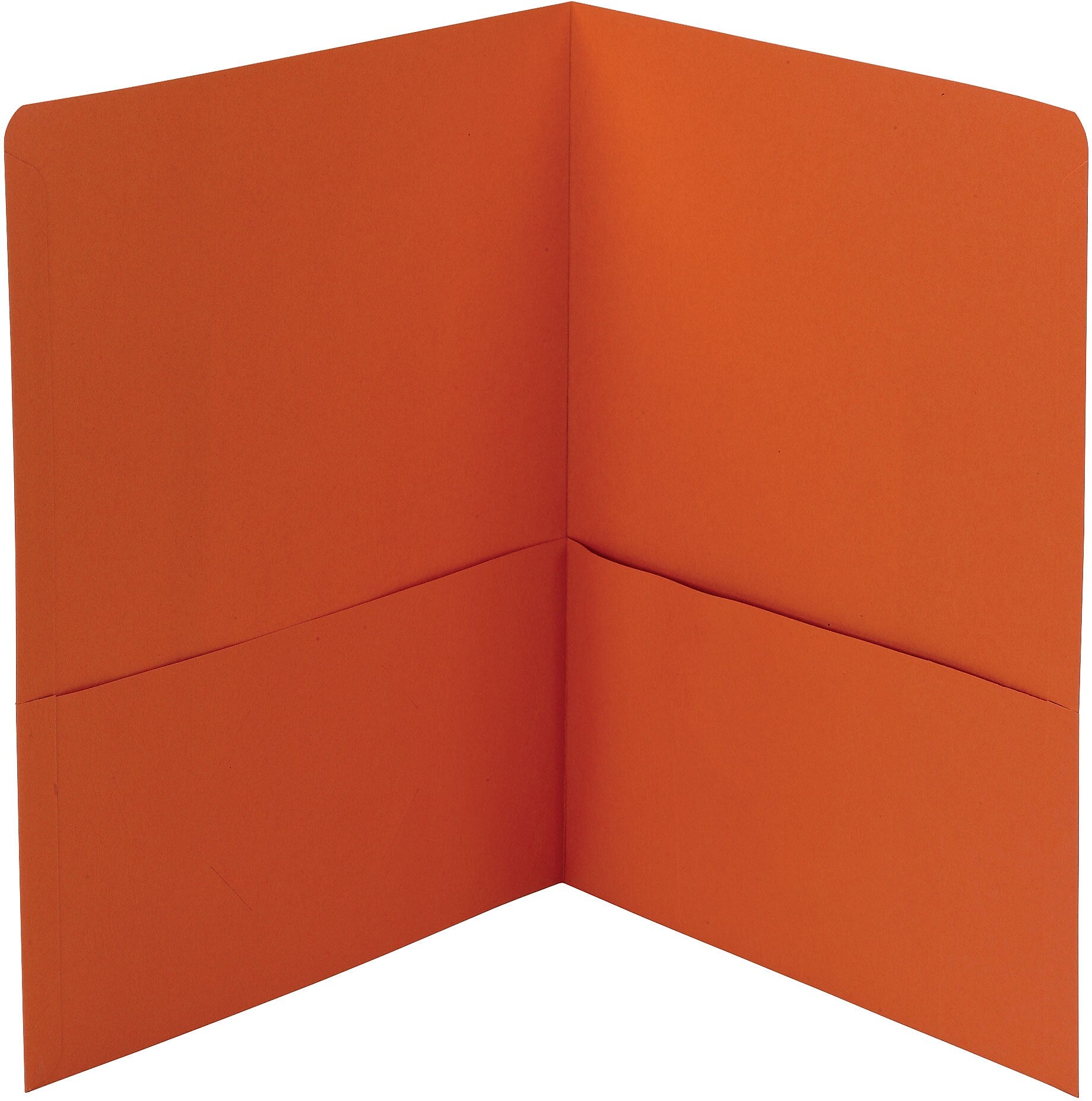 Smead Two Pocket Portfolios, Orange, 1/2" Capacity, 11" x 8 1/2", 25/Box
