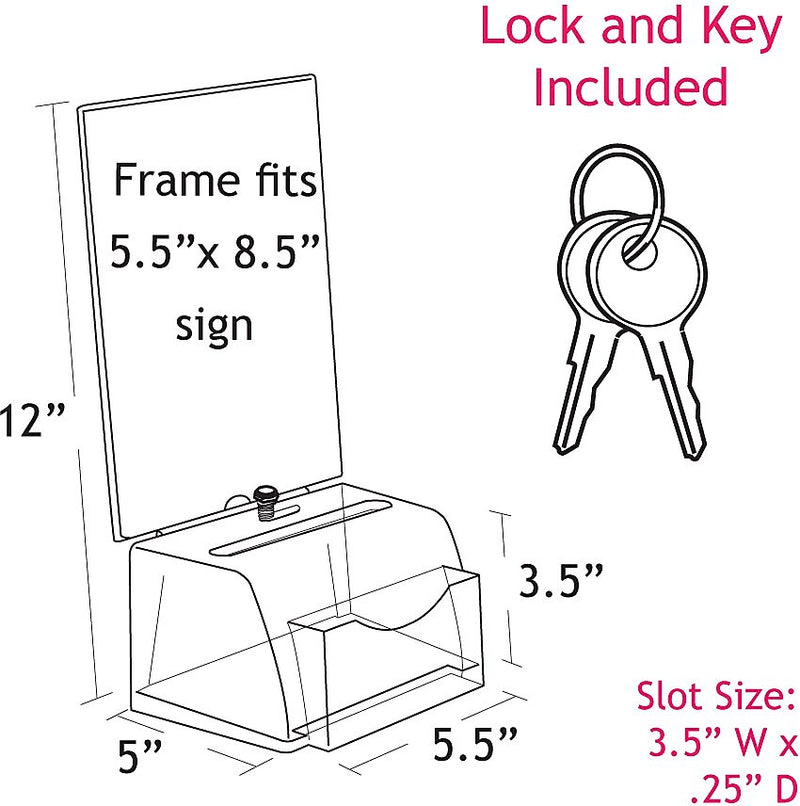 Azar Locking Styrene Suggestion Box, White (206776)