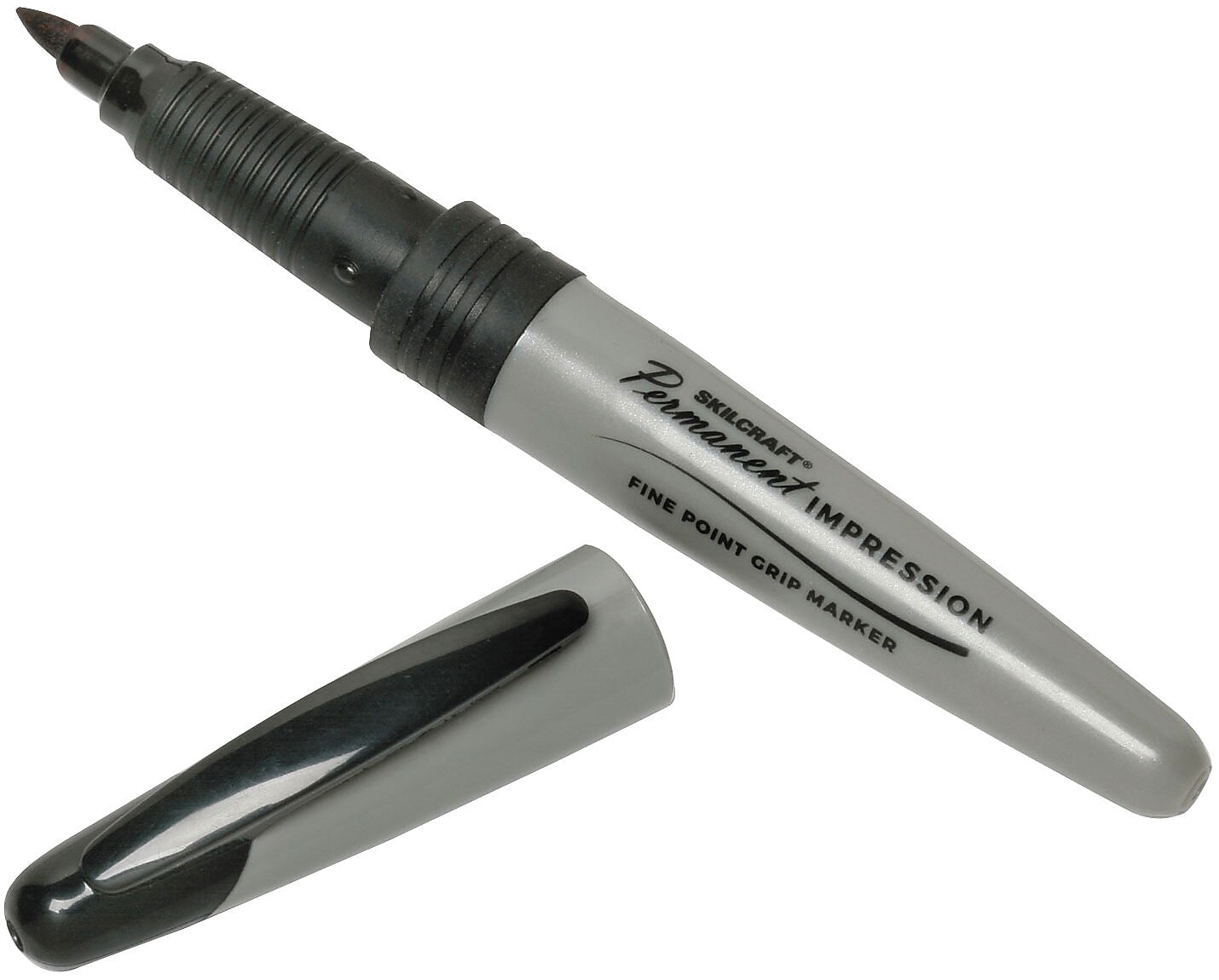 AbilityOne Winston-Salem Permanent Impression Marker, Fine Tip, Black