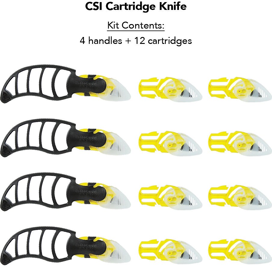 CrewSafe X-traSafe Cartridge Knife Kit, Black/Yellow, Each (CSI-10)
