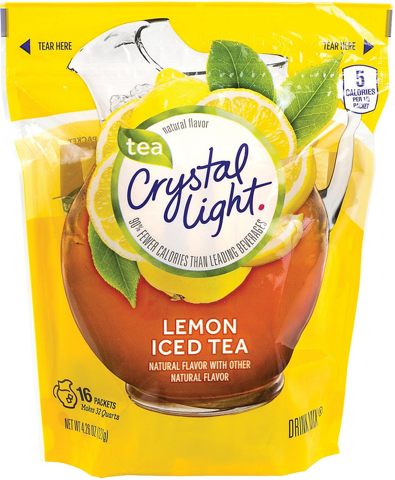 Crystal Light On-The-Go Lemon Iced Tea Powdered Drink Mix, 4.26 oz., 16/Box (220-00553)