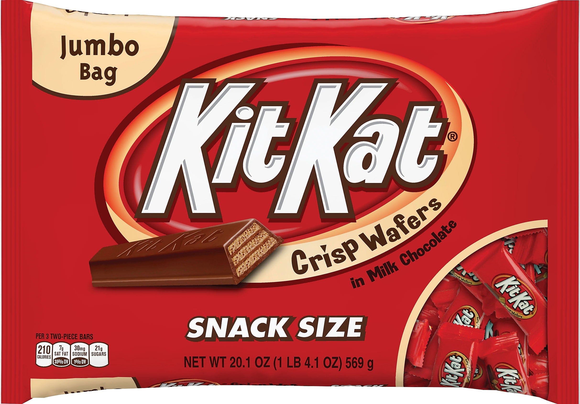 Kit Kat Snack Size Crisp wWafers  Milk Chocolate Candy Bar, 20.1 oz. (HEC07668)