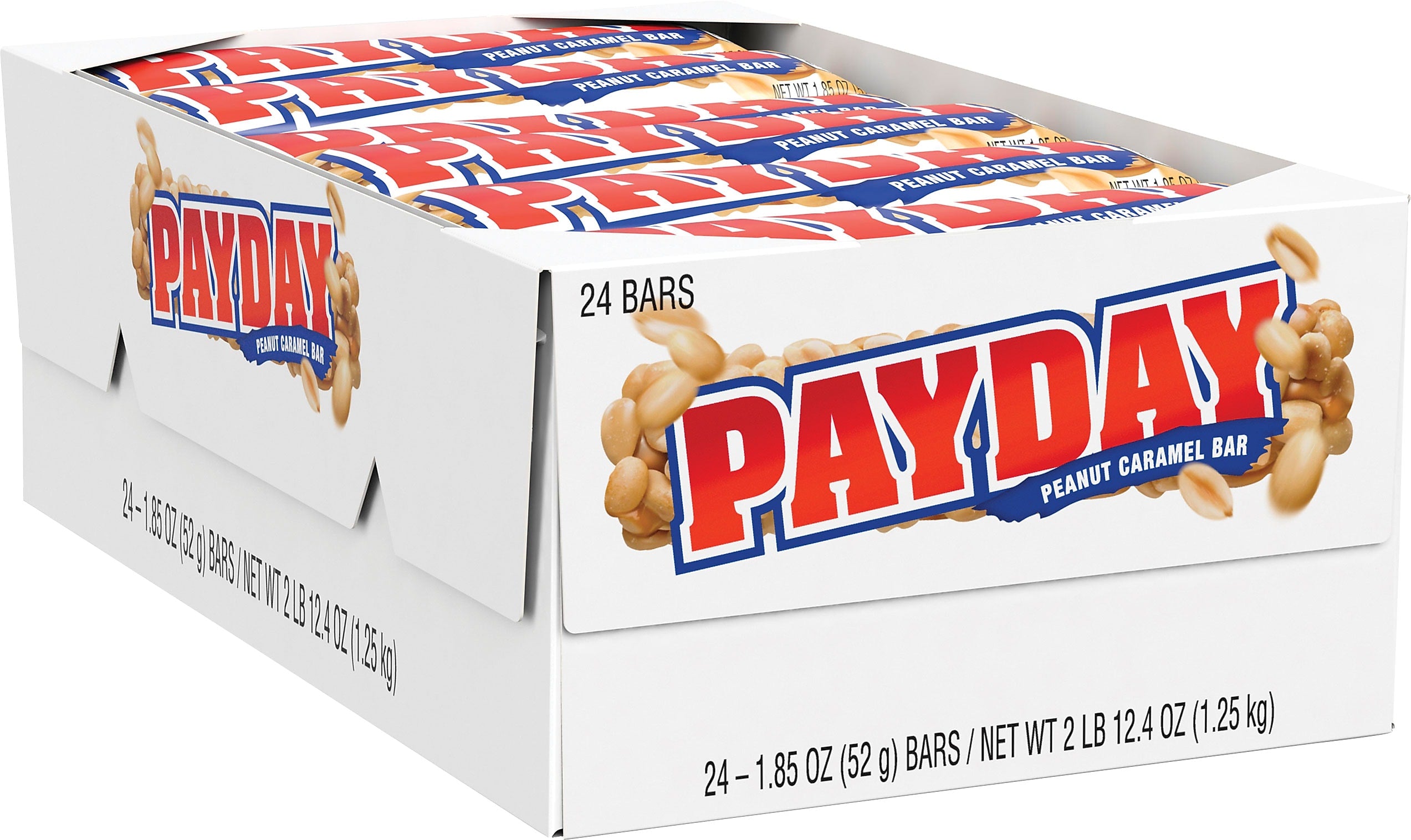 Payday Peanut Caramel Chewy Candy Bars, 1.85 oz, 24/Box (HEC80723)