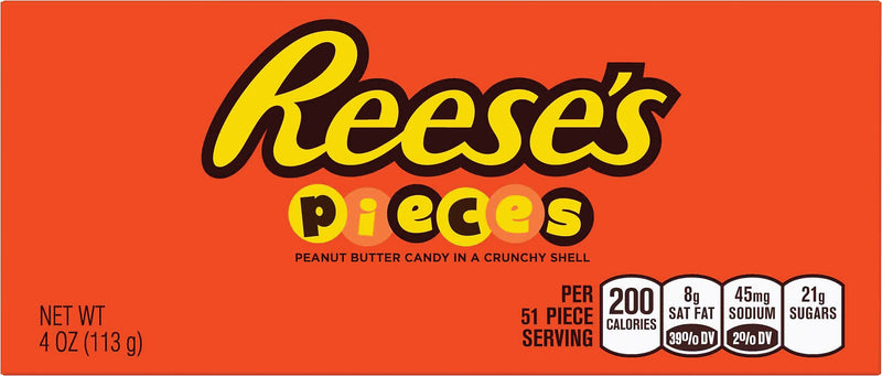 Reese's Pieces Peanut Butter Milk Chocolate Pieces, 4 oz., 12/Carton (HEC11470)