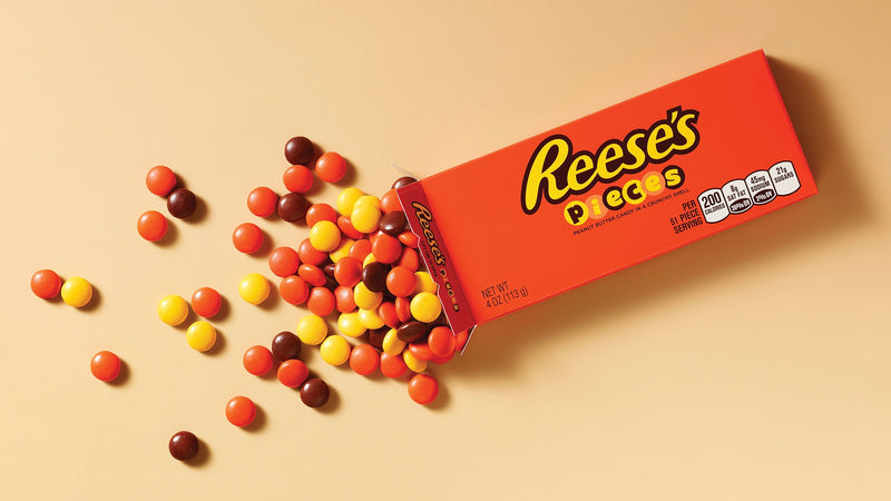 Reese's Pieces Peanut Butter Milk Chocolate Pieces, 4 oz., 12/Carton (HEC11470)