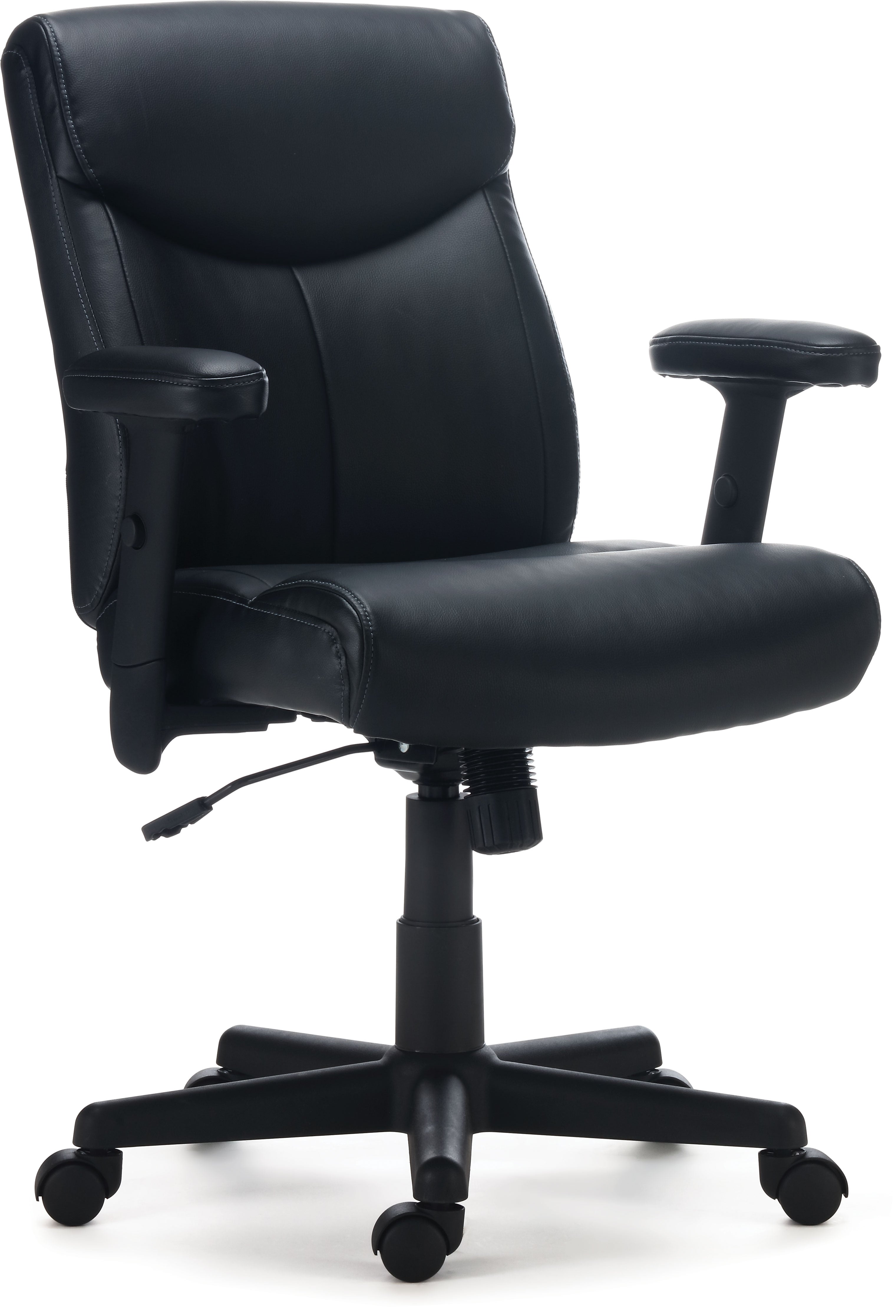 Staples Traymore Ergonomic Faux Leather Swivel Computer and Desk Chair, Black (59425-CC)