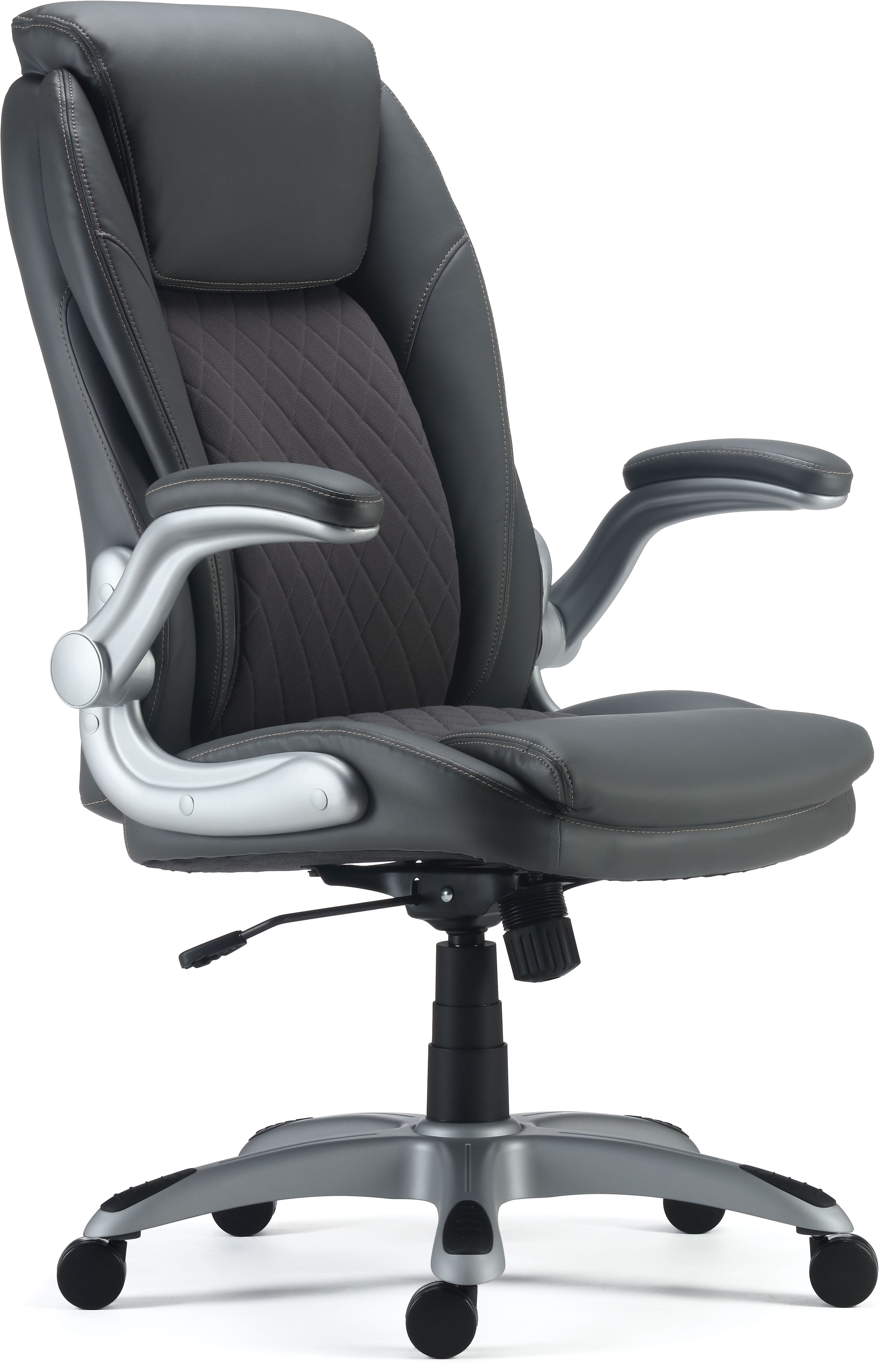 Staples Sorina Ergonomic Bonded Leather Swivel Executive Chair, Grey (53253)