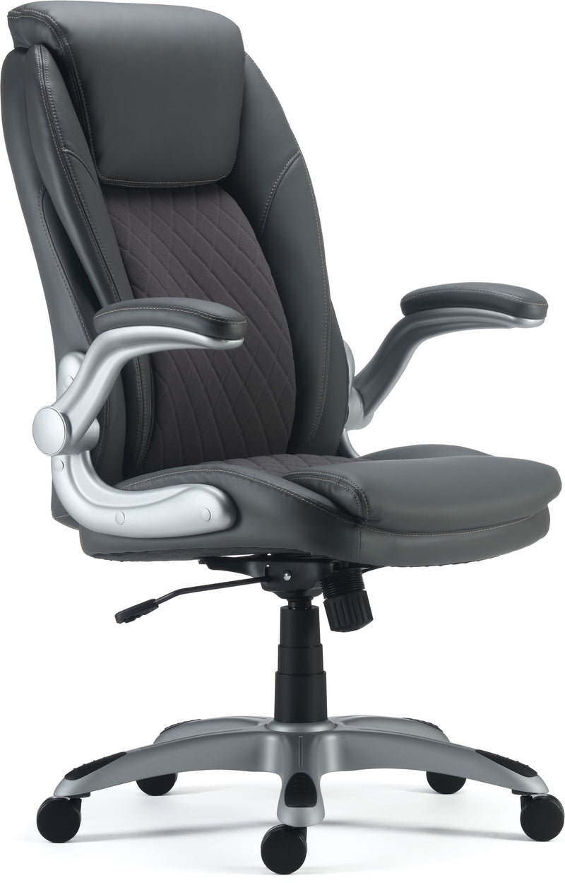 Staples Sorina Ergonomic Bonded Leather Swivel Executive Chair, Grey (53253)