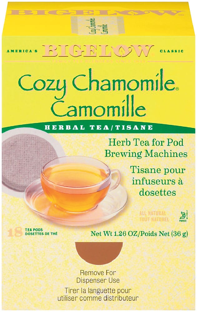 Bigelow Cozy Chamomile Herbal Tea, Pods, 18/Box (RCB10906)