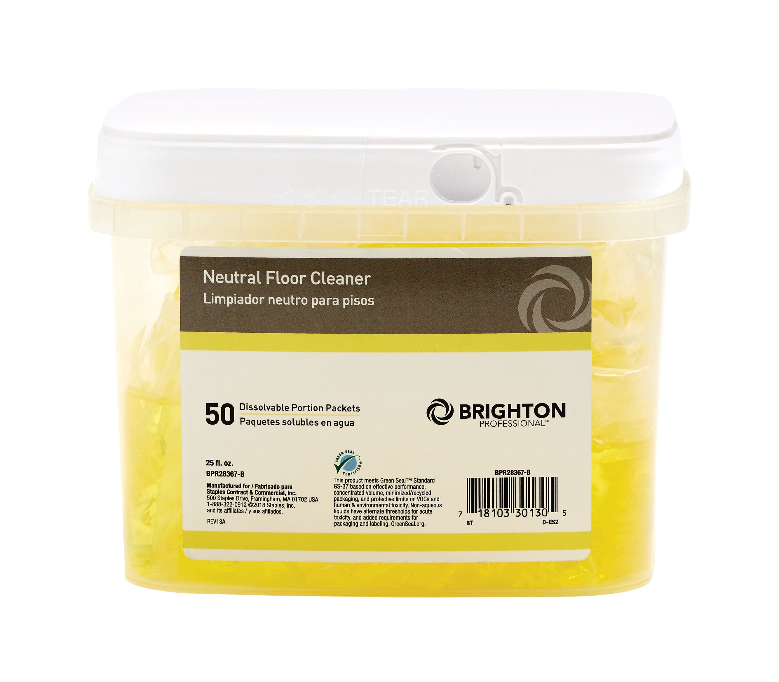 Brighton Professional™ Neutral Floor Cleaner Dissolvable Portion Packets, Lavender Scented, 50/Pack (BPR28367-B)
