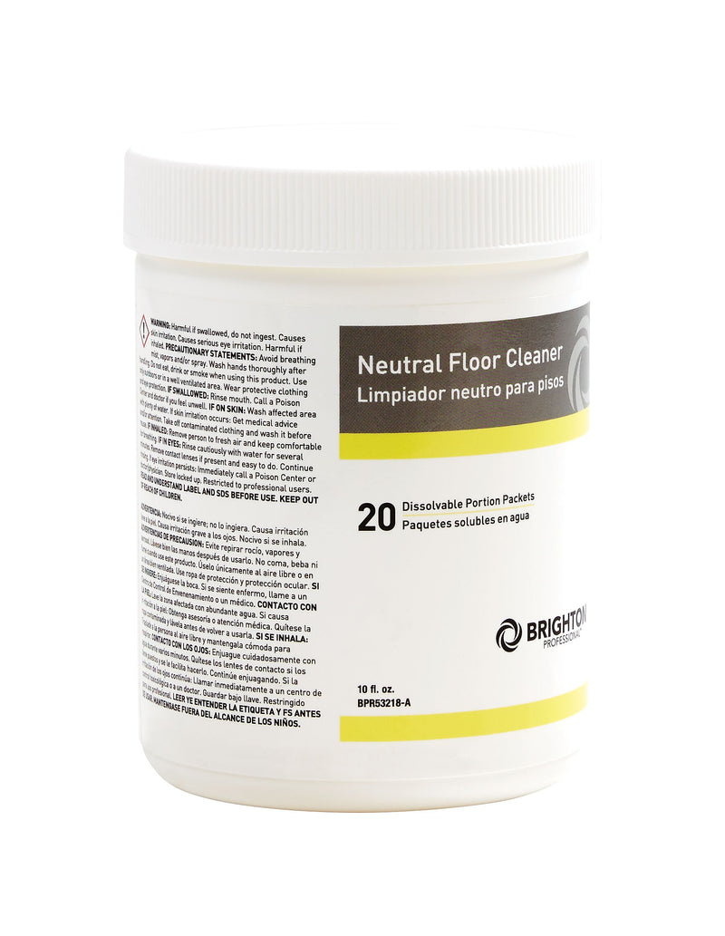 Brighton Professional Dissolvable Portion Packets, Neutral Floor Cleaner, Lavender Scented, 20/Pack (BPR53218-A)