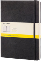 Moleskine Classic Hard Cover Notebook, 7.5" x 9.75", Square Ruled, Black (895292XX)