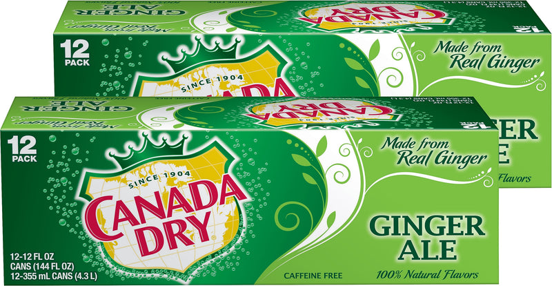 Canada Dry Ginger Ale Soda, 12 oz., 24/Carton (00078000152166)