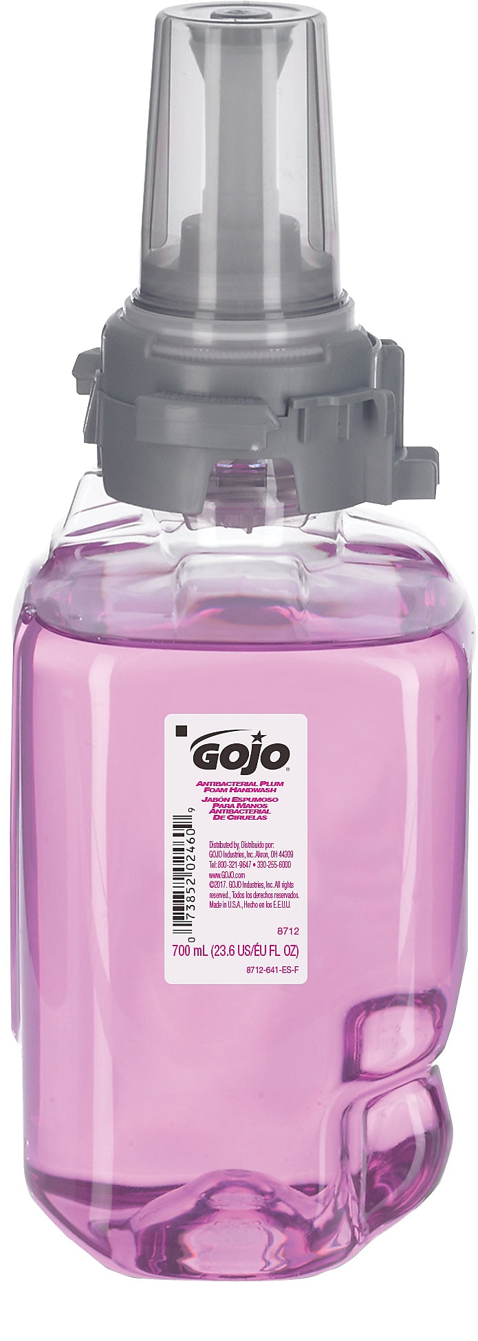 GOJO Antibacterial Foaming Hand Soap Refill for ADX 7 Dispenser, 700 ml, Plum Scent (8712-04)