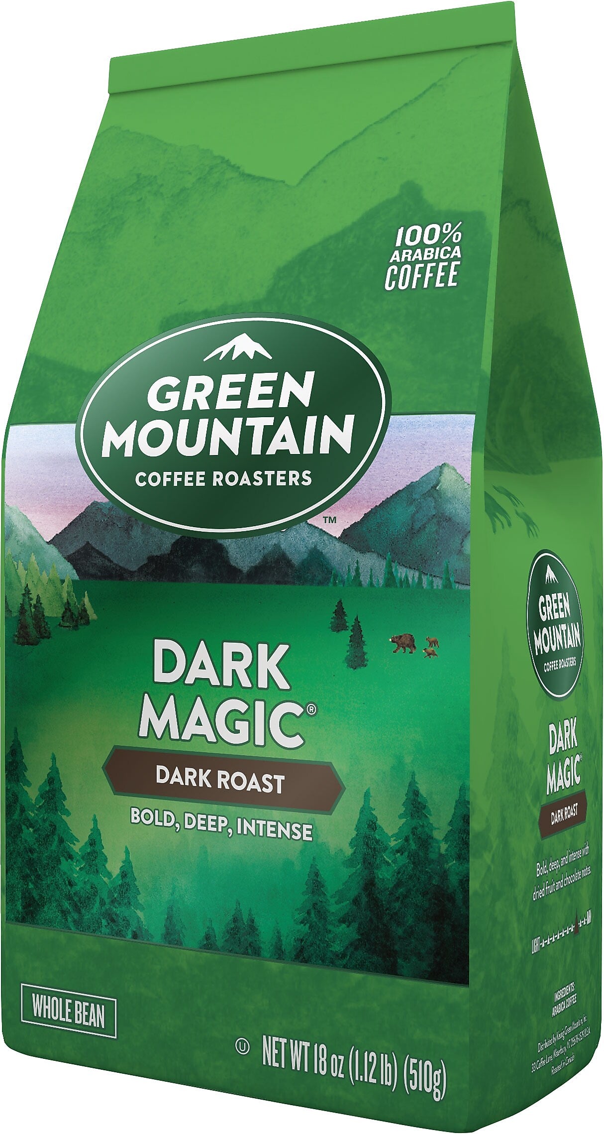 Green Mountain Dark Magic Whole Bean Coffee, Dark Roast, 18 oz. (611247375686)