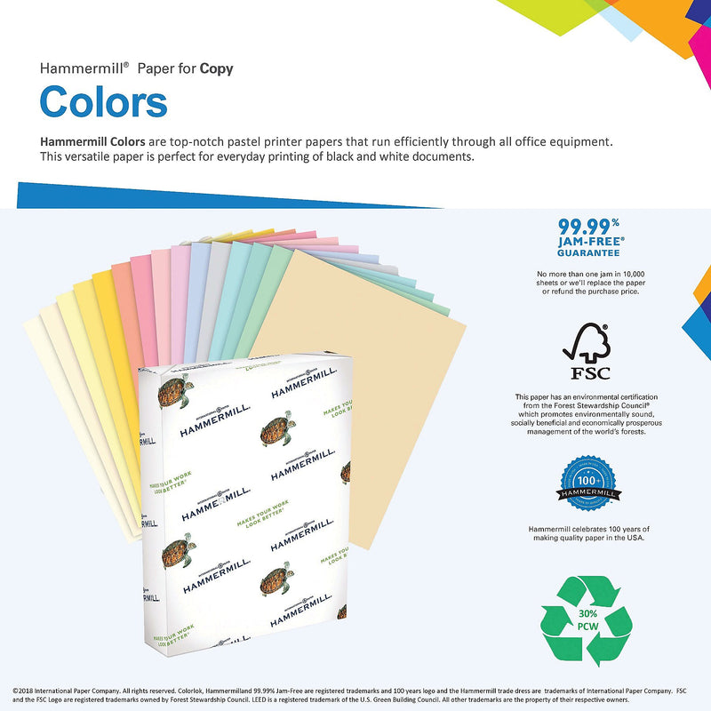 Hammermill Fore MP Colors Color Copy Paper, 20 lbs., 8.5" x 11", Gray, 500/Ream (102889)