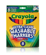 Crayola Classic Kid's Markers, Broad Point, Assorted, 8/Pack (58-7808)