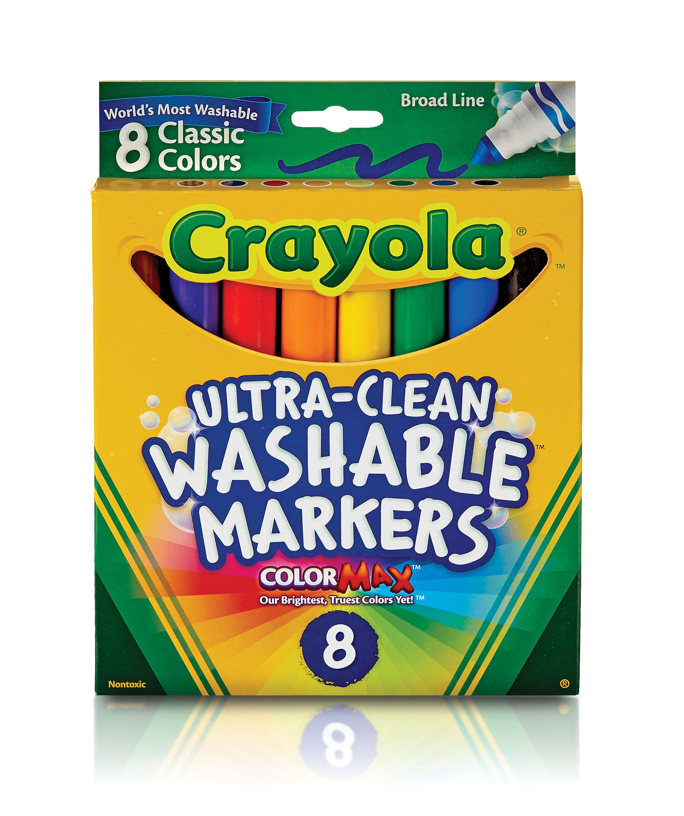 Crayola Classic Kid's Markers, Broad Point, Assorted, 8/Pack (58-7808)