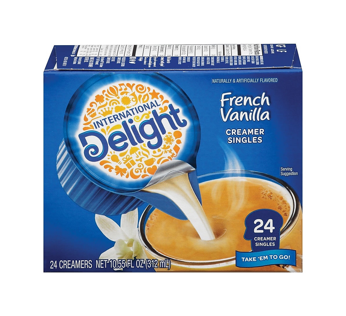 International Delight French Vanilla Dairy Free Liquid Creamer, 0.44 oz., 24/Box (WWI100681)