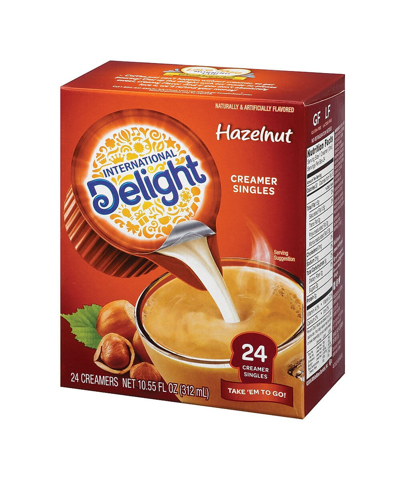 International Delight Hazelnut Dairy Free Liquid Creamer, 0.44 oz., 24/Box (WWI100680)