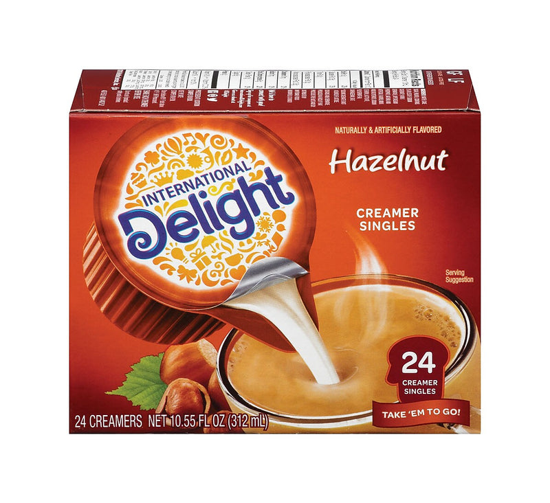 International Delight Hazelnut Dairy Free Liquid Creamer, 0.44 oz., 24/Box (WWI100680)