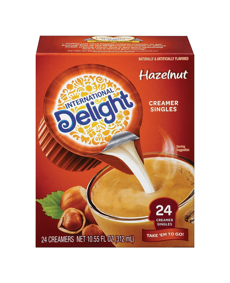 International Delight Hazelnut Dairy Free Liquid Creamer, 0.44 oz., 24/Box (WWI100680)