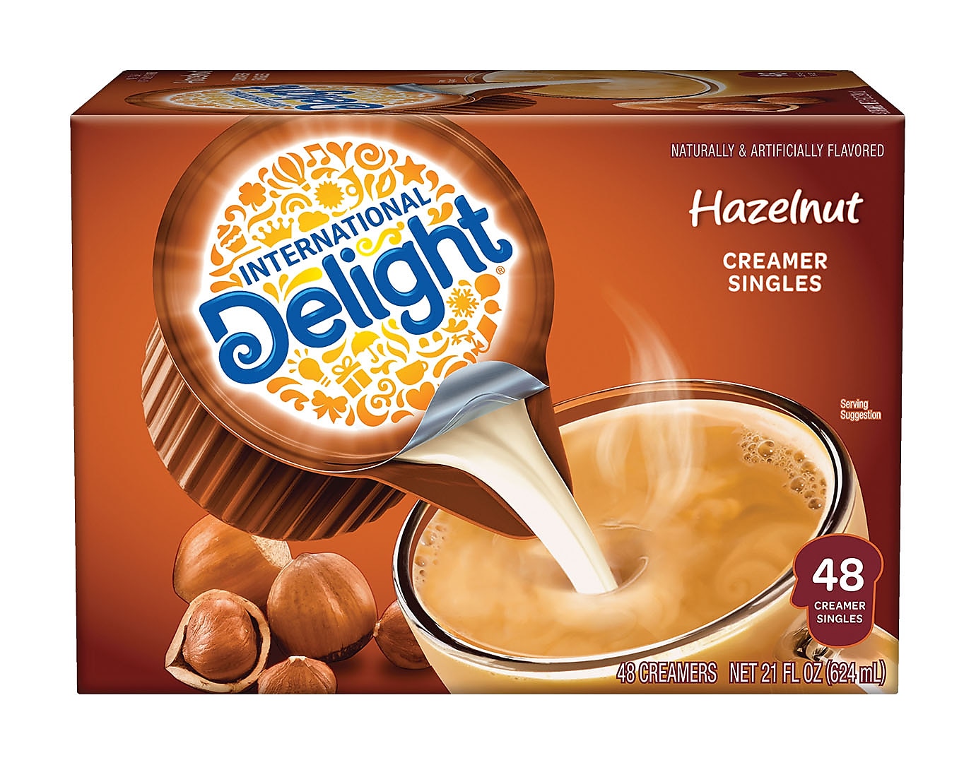 International Delight Hazelnut Liquid Creamer, 0.44 oz., 48/Box (WWI02283)