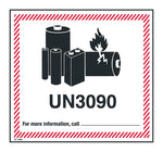 Lithium Battery Label with UN3090, 4-5/8" x 5" (DL1952)