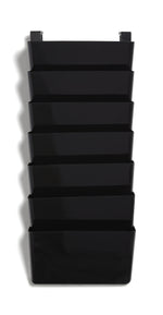 TRU RED™ 7-Pocket Plastic Letter Wall File, Black (TR55348)