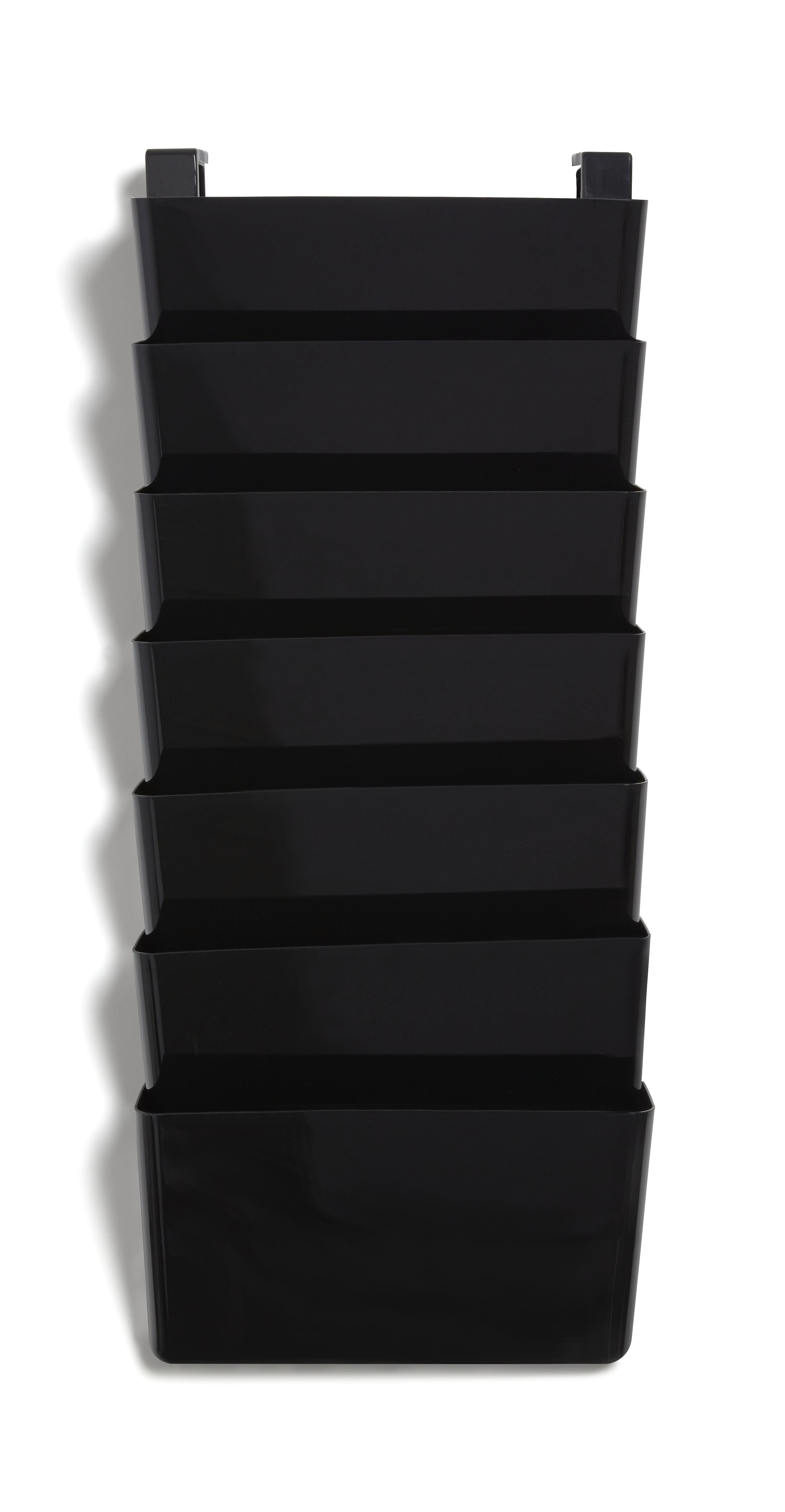 TRU RED™ 7-Pocket Plastic Letter Wall File, Black (TR55348)