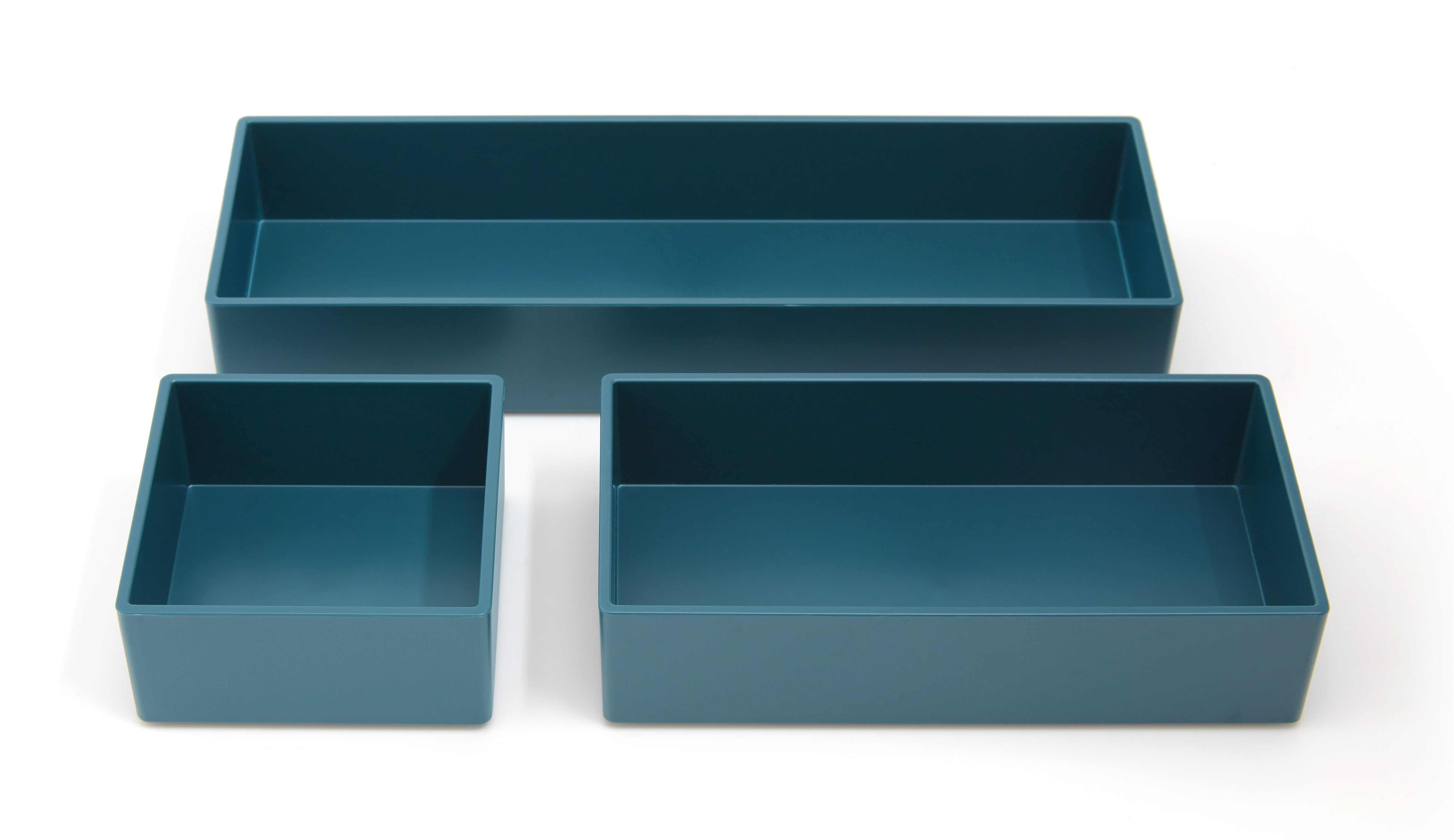 TRU RED™ 3 Piece Plastic Drawer Organizer, Teal (TR55299)