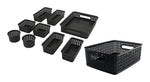 Advantus 10-Piece Desk Organizer Set, Polypropolyne, Black (38398)