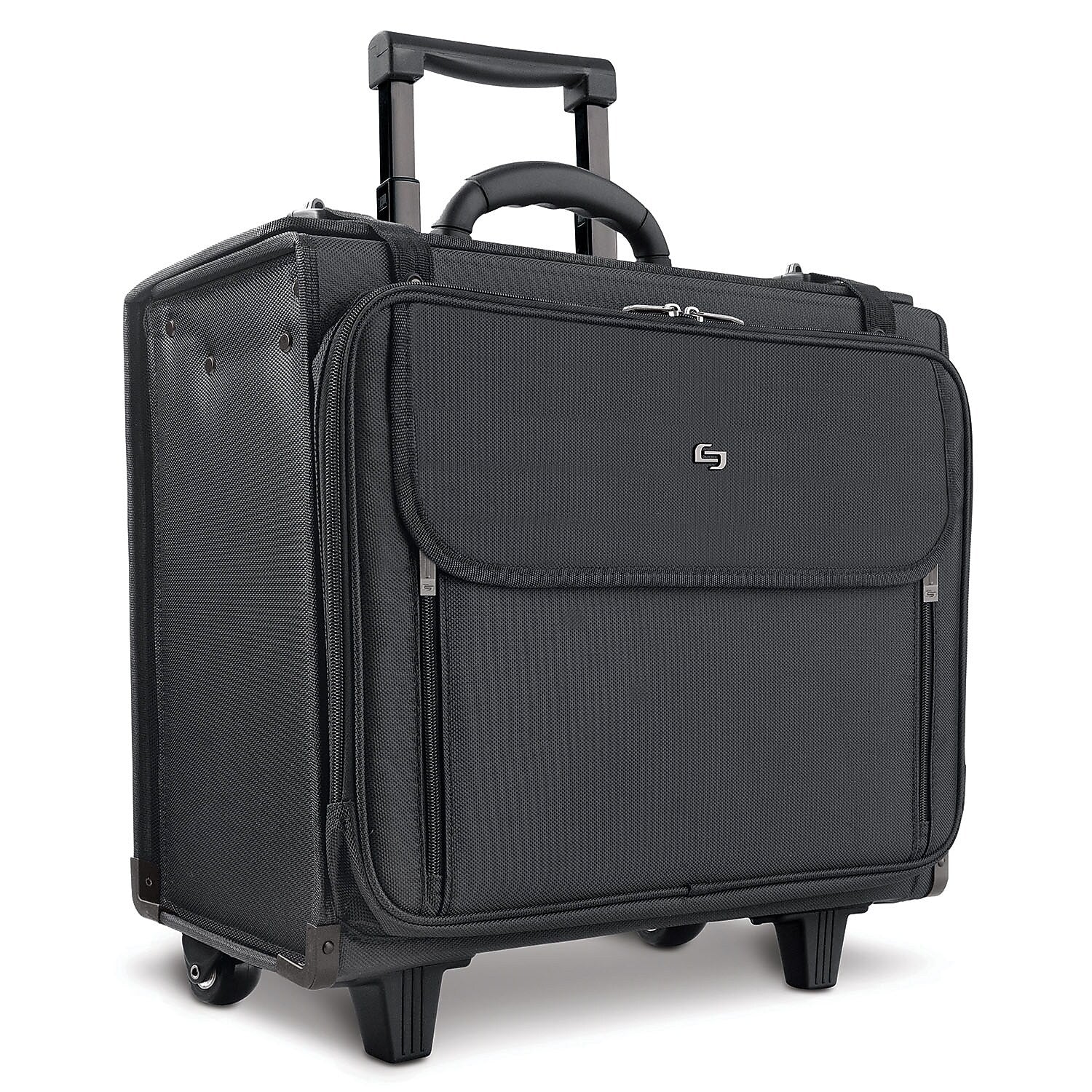 Solo New York Midtown Collection Morgan Laptop Rolling Briefcase, Black Polyester (B151-4)