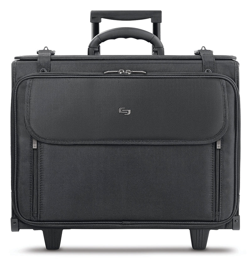 Solo New York Midtown Collection Morgan Laptop Rolling Briefcase, Black Polyester (B151-4)