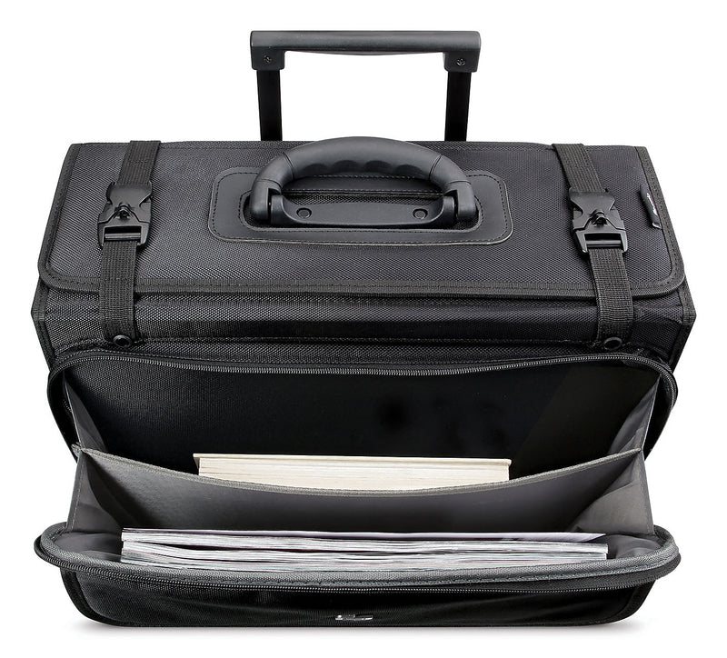 Solo New York Midtown Collection Morgan Laptop Rolling Briefcase, Black Polyester (B151-4)