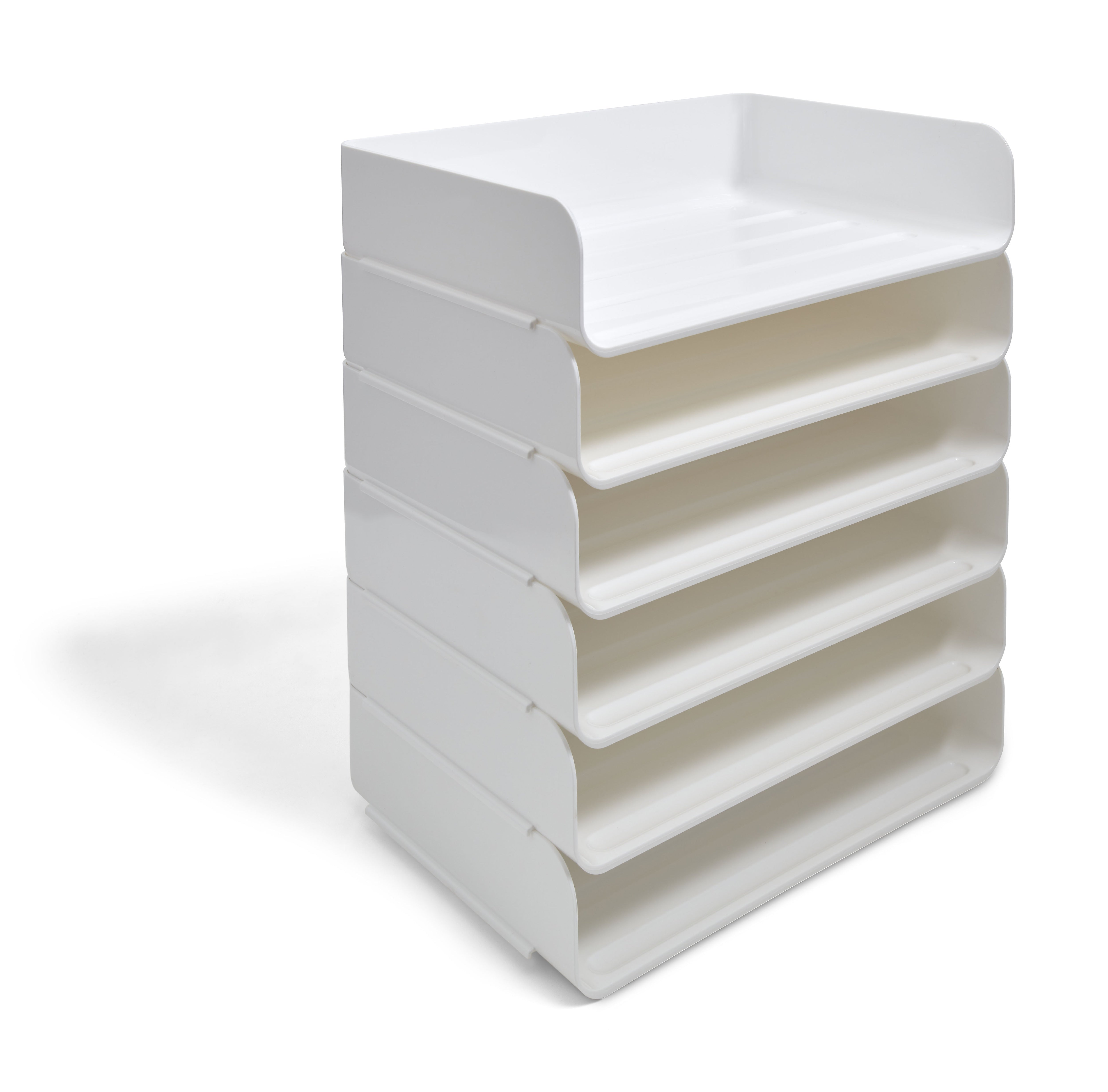 TRU RED™ Side Load Stackable Plastic Letter Tray, White, 6/Pack (TR55330)