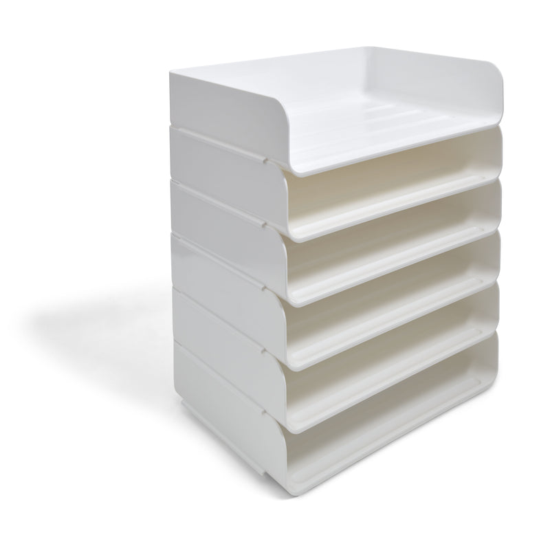 TRU RED™ Side Load Stackable Plastic Letter Tray, White, 6/Pack (TR55330)