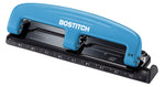 Bostitch EZ Squeeze™ Three-Hole Punch, 12-Sheet, Blue/Black