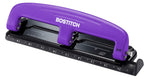Bostitch EZ Squeeze™ Three-Hole Punch, 12-Sheet, Purple/Black