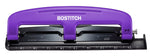 Bostitch EZ Squeeze™ Three-Hole Punch, 12-Sheet, Purple/Black