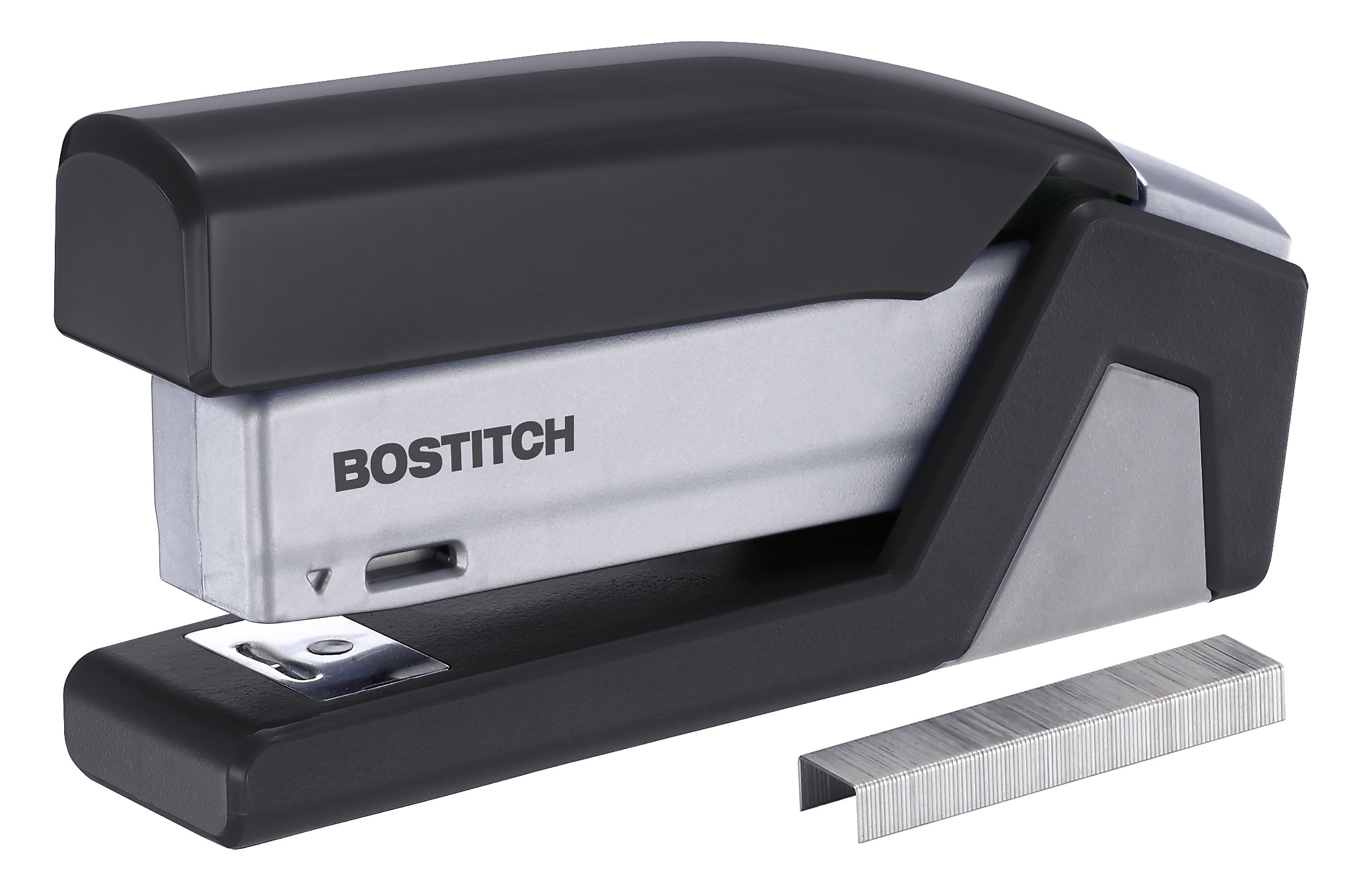 Bostitch InJoy™ Spring-Powered Compact Stapler, 20-Sheet, Half-Strip Capacity, Gray/Black (1510)