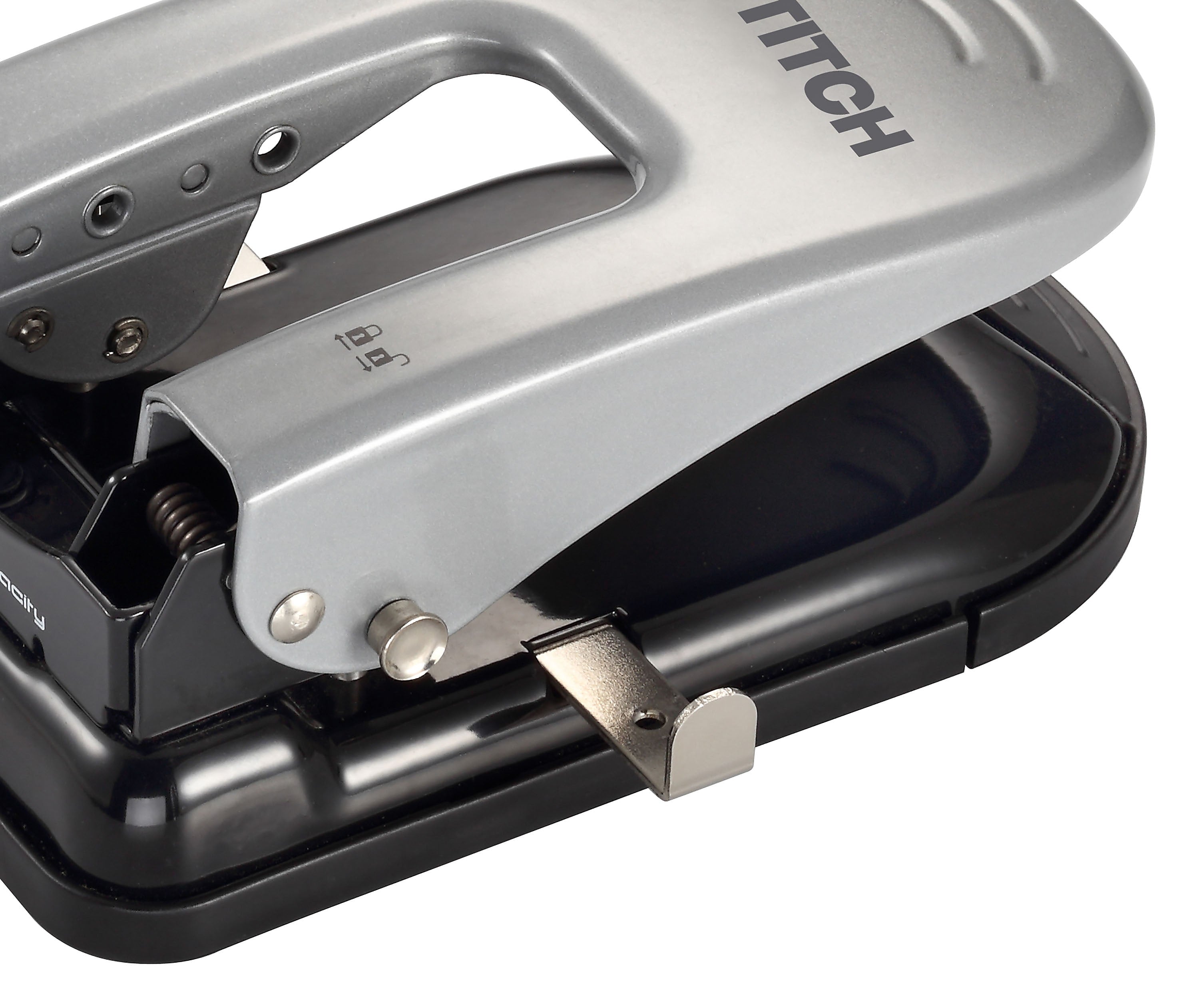 Bostitch EZ Squeeze 2-Hole Punch, 40 Sheet Capacity, Black/Silver (2340)