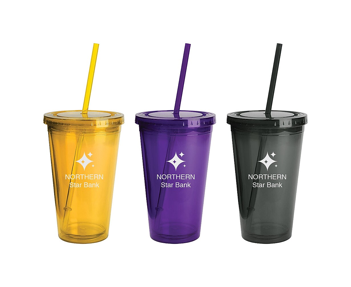 Oli 16 oz Tumbler with Straw, Qty 24