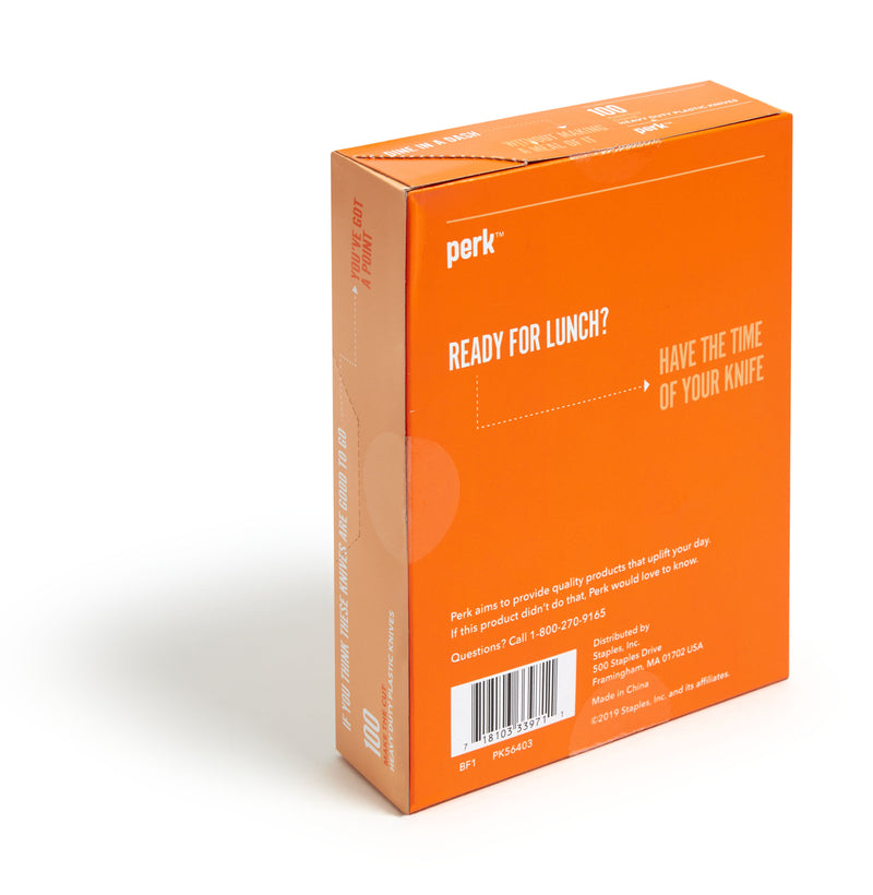 Perk™ Polystyrene Knife, Heavy-Weight, White, 1000/Carton (PK56403CT)
