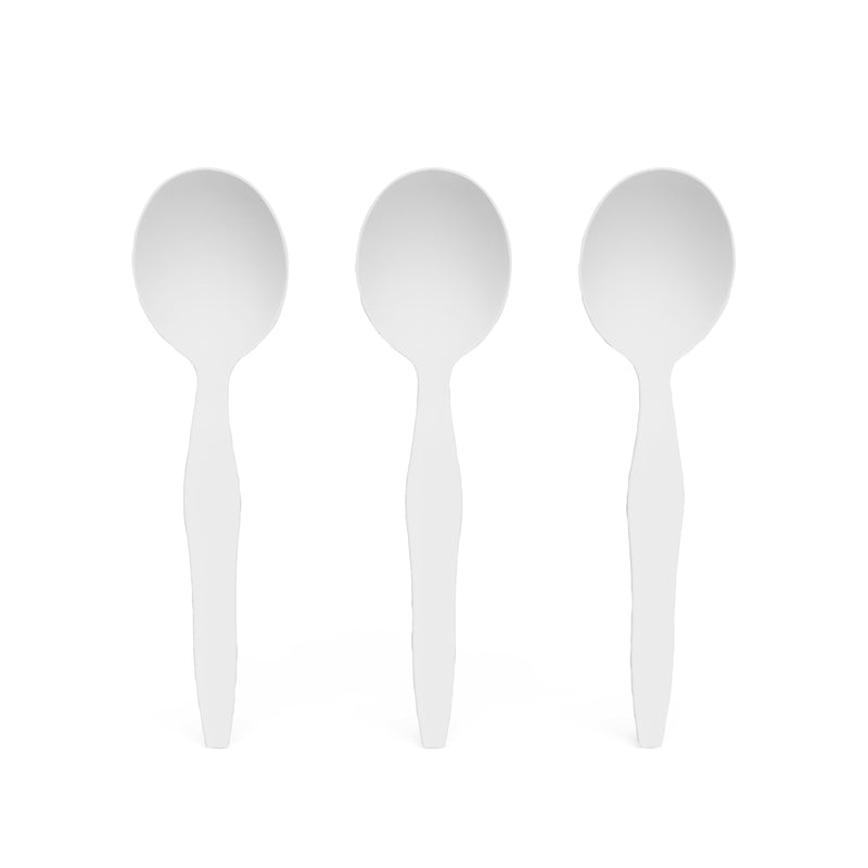 Perk™ Polystyrene Soup Spoon, Heavy-Weight, White, 1000/Carton (PK56404CT)