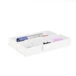 TRU RED™ 3 Piece Plastic Drawer Organizer, White (TR55296-CC)