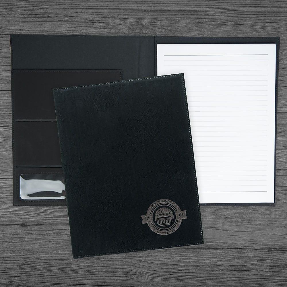 Personalized Engraved Portfolio, Black, Corner, 12"x9.5", Qty 1
